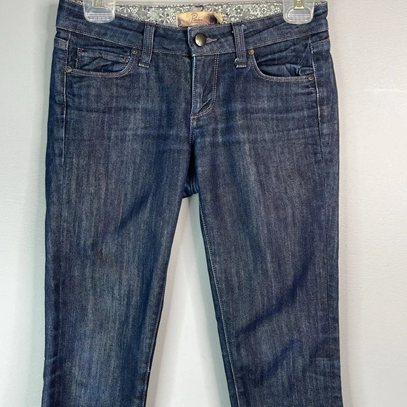 PAIGE Premium Denim Skyline Skinny Jeans Blue Dark Wash Low Rise Ankle Length 25 - Picture 4 of 12